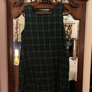 Kiel James Patrick Green Plaid Mini Dress